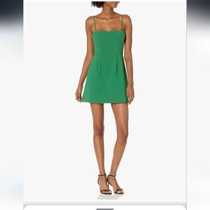 French Connection Vibrant Green Mini Dress Sz 8 Spaghetti Straps Women's